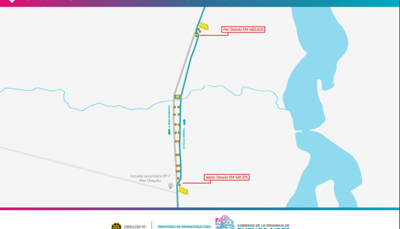 Atención: nuevo desvío al tránsito en la Ruta Provincial Nº11