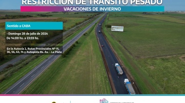 Restricción de tránsito pesado por período de Vacaciones de Invierno