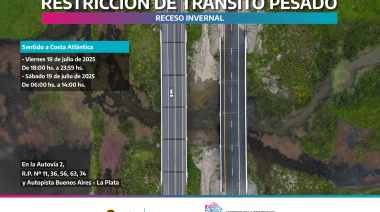 Restricción de tránsito pesado por el inicio del Receso Invernal