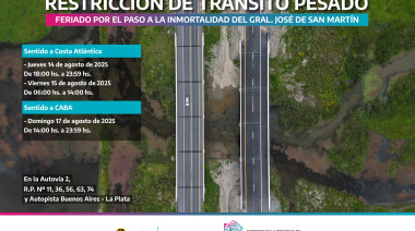 Restricción de tránsito pesado por el Paso a la Inmoralidad de San Martín