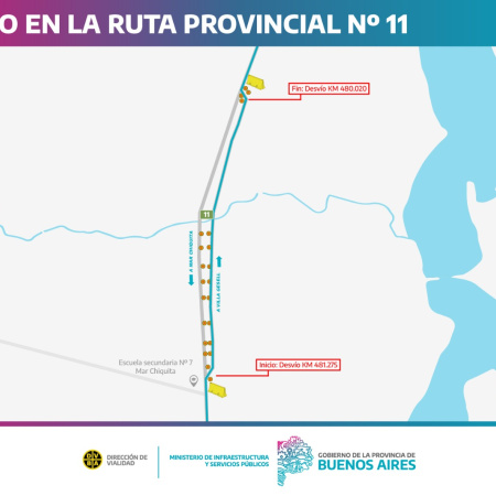 Atención: nuevo desvío al tránsito en la Ruta Provincial Nº11