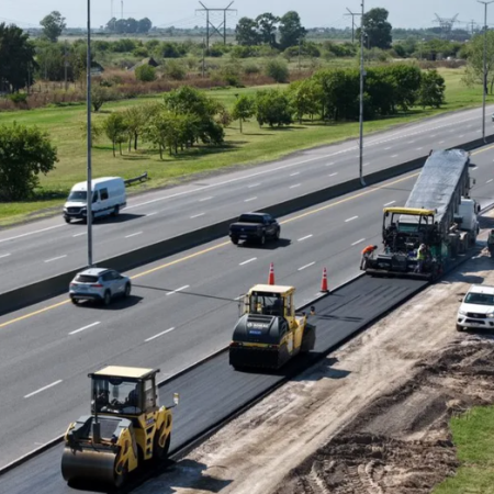 Avanzan las obras por el cuarto carril en la autopista Buenos Aires - La Plata